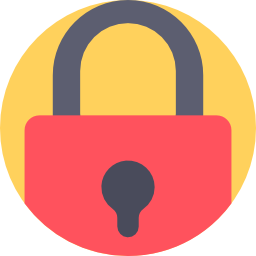 lock icon inside of a yellow circle
