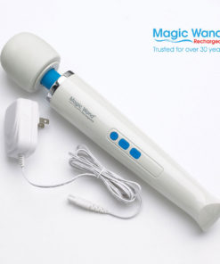 Magic Wand Rechargable Wand Massager top view with charge cable