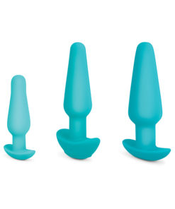 B-vibe anal training kit plugs lined up for size comparison