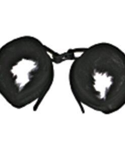 Mink Faux Fur Handcuffs - Black