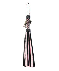 Alternative view of Suede and Fluff MINI Flogger - 18" - Pink/Black
