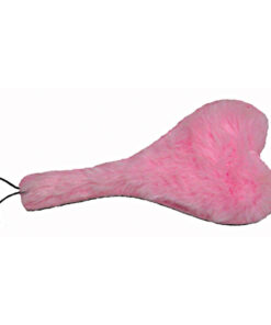Spank-Her Heart Paddle Pink Plush & Black Leather