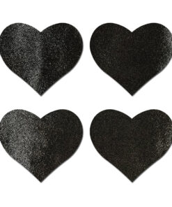 Pastease Petite Hearts 4pc - Black