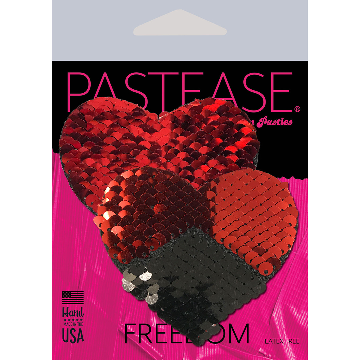 Pastease Sequin Hearts Red/Black - Image 3