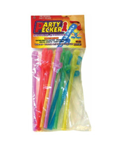 Party Pecker Straws. Asst. Color (10/Bg)