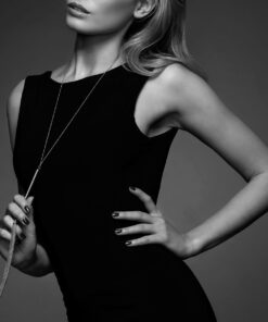 Alternative view of Bijoux Indiscrets Magnifique Collection Chain Necklace Whip - Silver