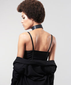 Alternative view of Bijoux Indiscrets Maze Choker with Leash - Black