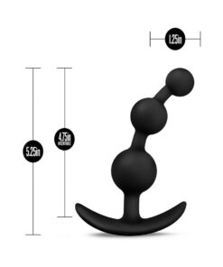 Alternative view of Anal Adventures Platinum Silicone Small Anal Beads Plug Black