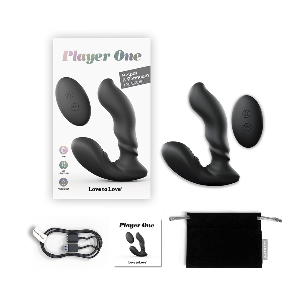 Love to Love Player One Dual Motor Vibrating Prostate Massager With Remote Black - Image 5