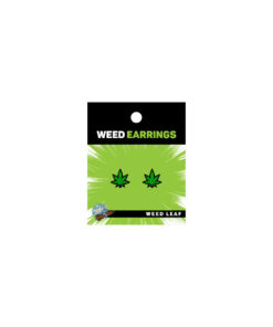 Wood Rocket Weed Leaf Earrings