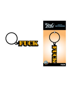 Alternative view of Wood Rocket Fuck Word Keychain