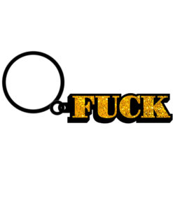 Wood Rocket Fuck Word Keychain
