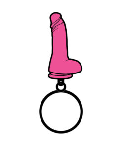Wood Rocket Pink Dildo Keychain