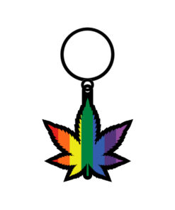Alternative view of Wood Rocket Rainbow Leaf Keychain