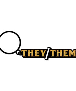 Wood Rocket They/Them Keychain