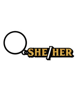 Wood Rocket She/Her Keychain