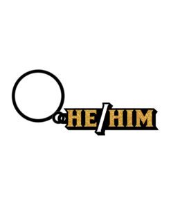 Wood Rocket He/Him Keychain