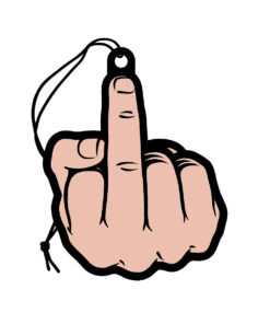 Wood Rocket Air Freshener Middle Finger