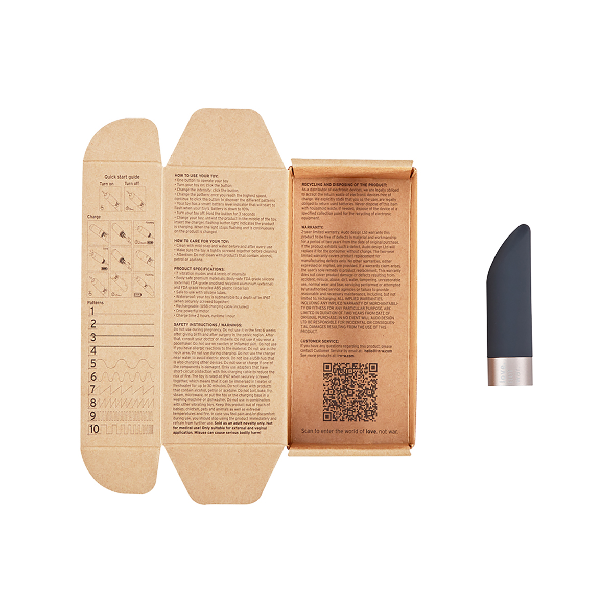 Love Not War Amore Head - Grey - Image 3