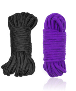 Shibari Soft Bondage Rope 2pk - Black & Purple