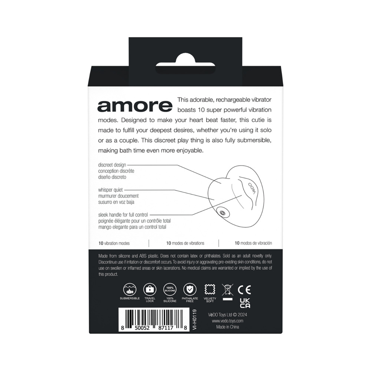 VeDO Amore Rechargeable Pleasure Vibe Black - Image 2