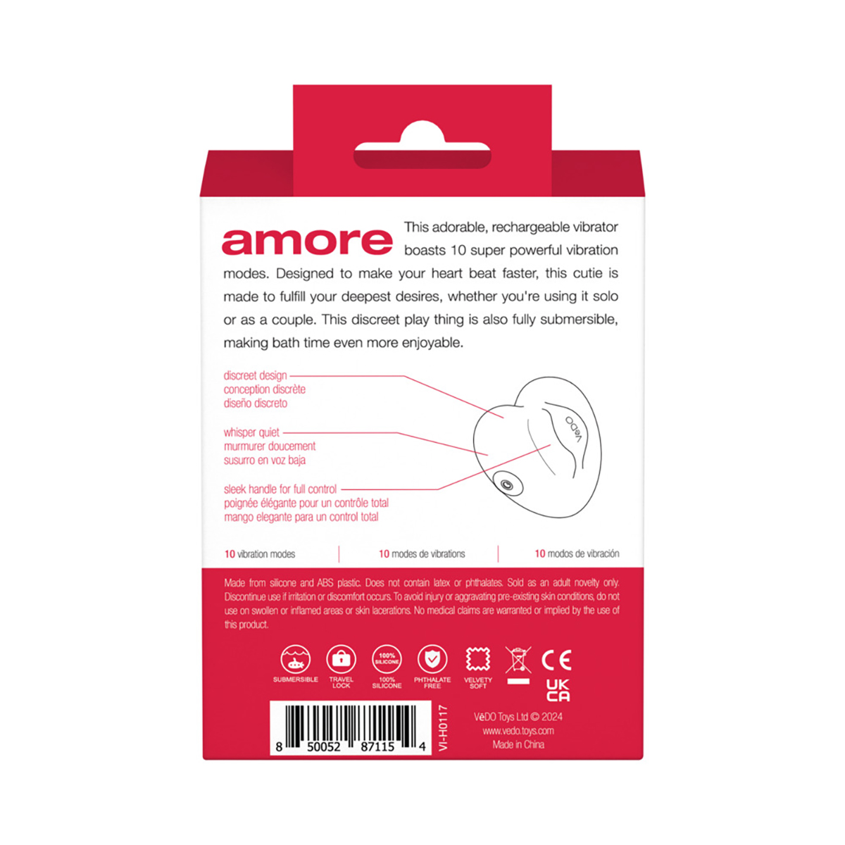 VeDO Amore Rechargeable Pleasure Vibe Red - Image 2
