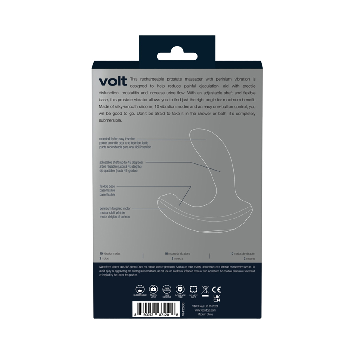 VeDO Volt Rechargeable Prostate Vibe Black - Image 2