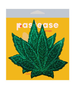 Alternative view of Pastease Pot Leaf Glitter Full Breast Cover