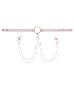 Sportsheets Sex & Mischief Peaches n CreaMe Collar with Nipple Clamps