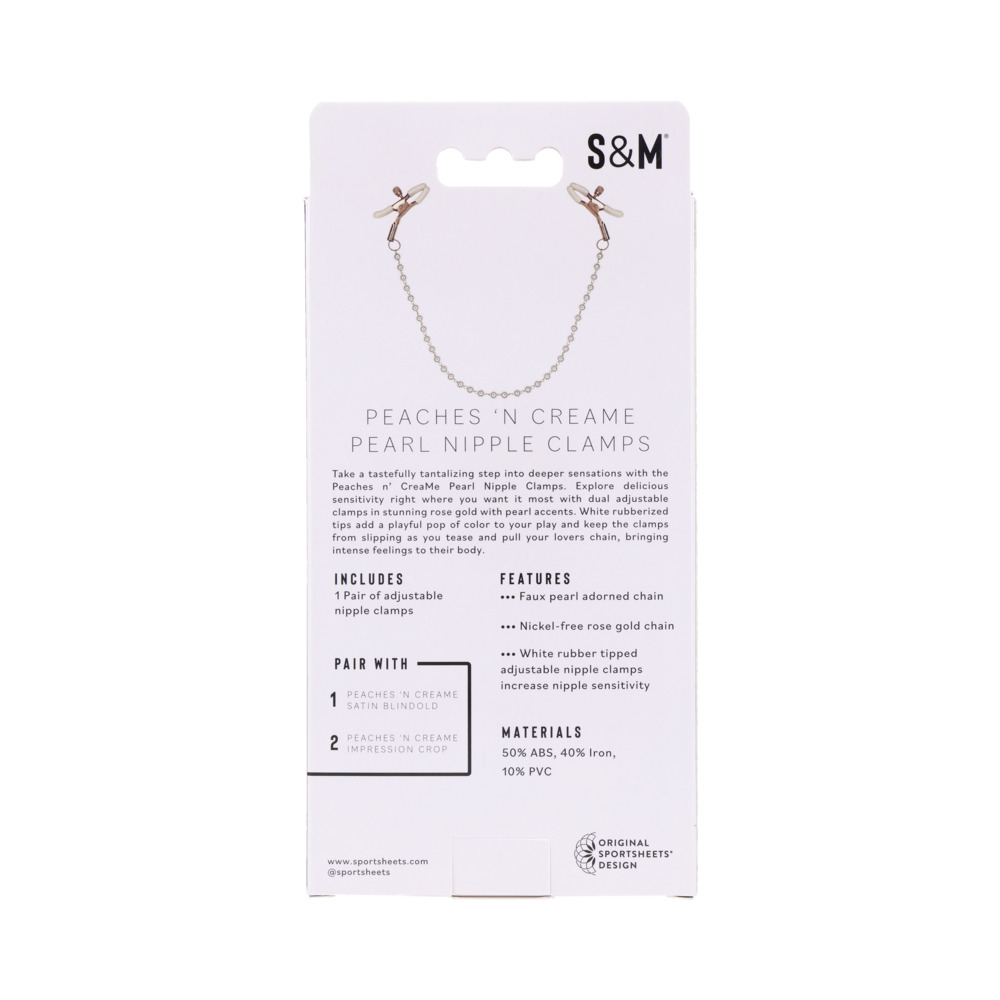 Sportsheets Sex & Mischief Peaches n CreaMe Pearl Nipple Clamps - Image 2