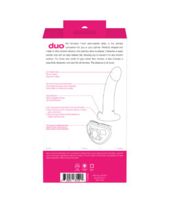 Alternative view of VeDO Duo Silicone Dildo with Harness Pink/Purple