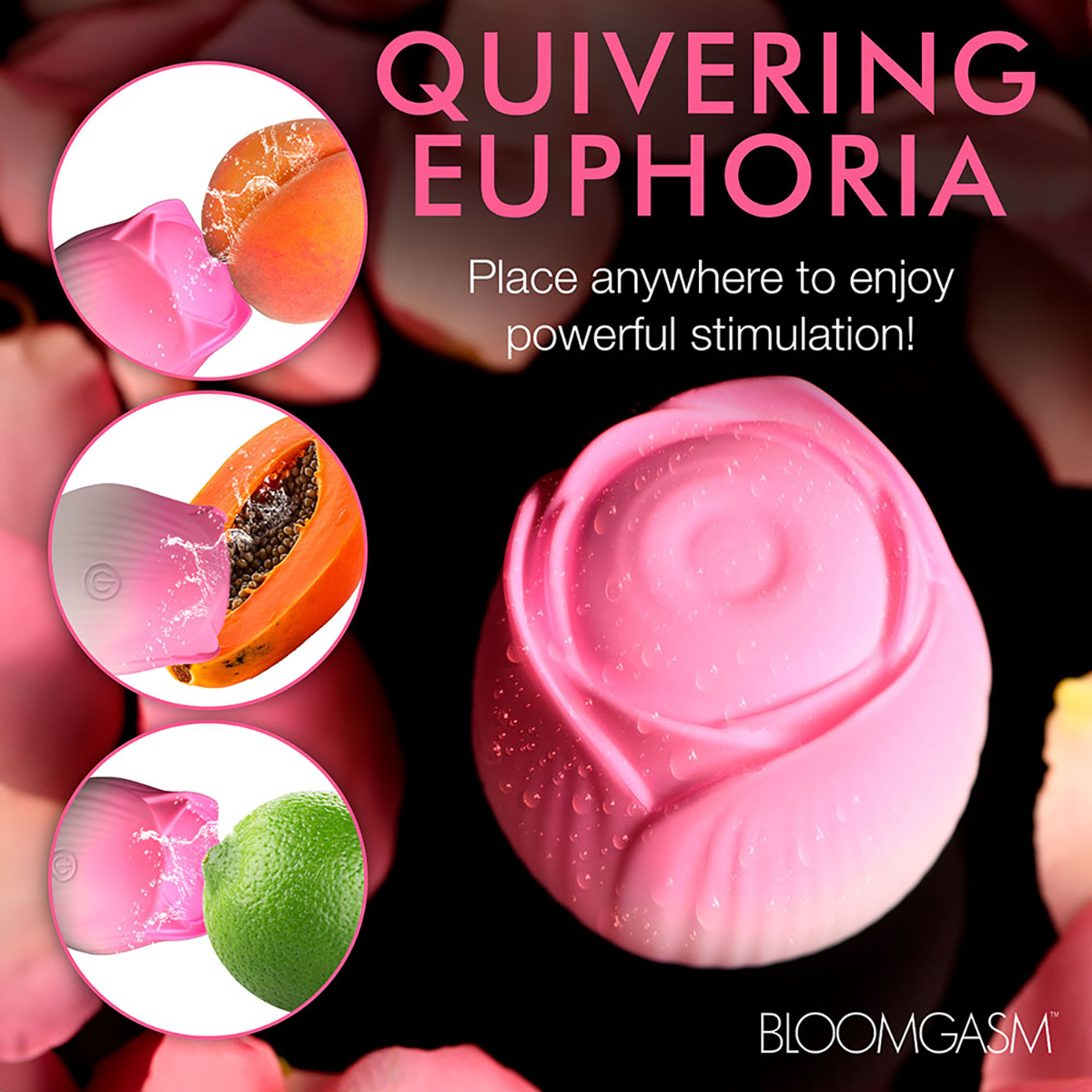Bloomgasm Pulsing Petals Throbbing Rose Stimulator Pink - Image 3