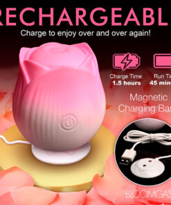 Alternative view of Bloomgasm Pulsing Petals Throbbing Rose Stimulator Pink