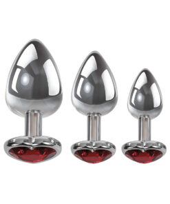 A&E Three Hearts Gem Anal Plug Set