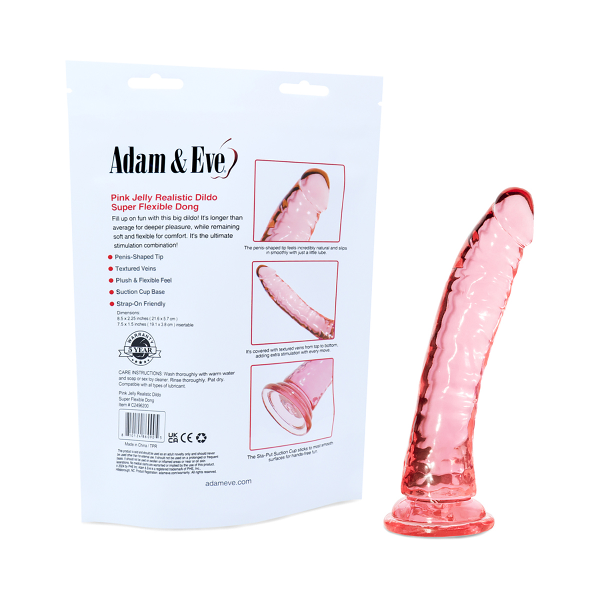 A&E Pink Jelly Realistic Dildo - Image 2