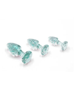 Alternative view of A&E Glitter Gem Butt Plug Set Blue