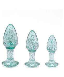 A&E Glitter Gem Butt Plug Set Blue