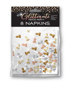 Glitterati Penis Party Napkins 8pk