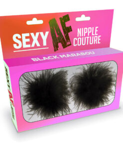 Sexy AF Nipple Couture - Black Marabou
