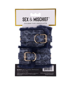 Alternative view of SS S&M Cougar Fur Handcuffs