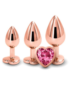 A&E Rose Gold Pink Heart Anal Train Set