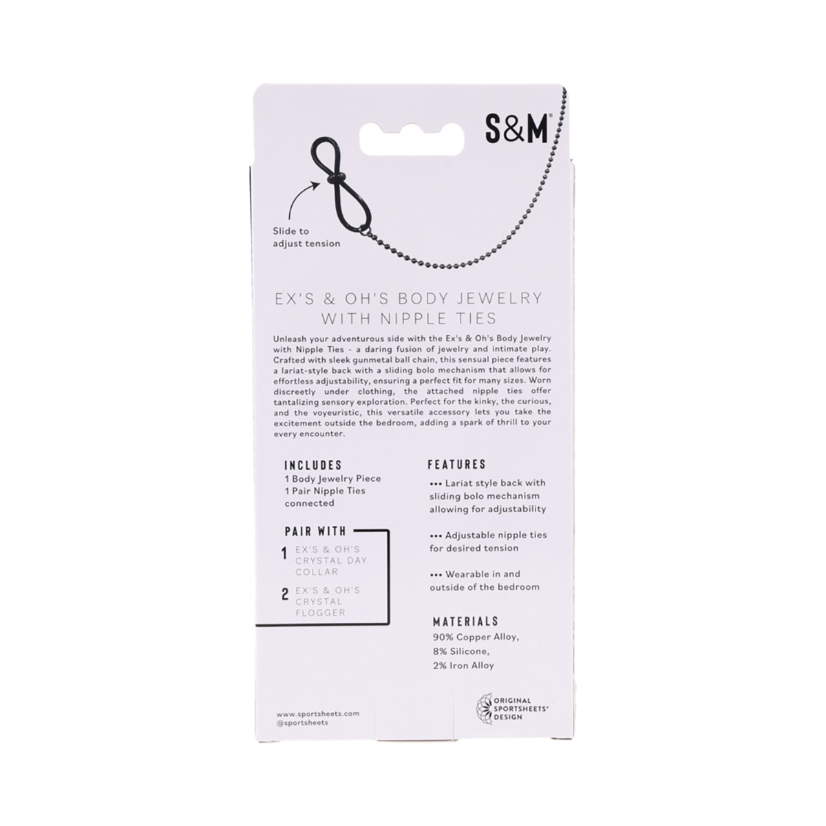 SS S&M Ex's & Oh's Body Jewelry NippTies - Image 2