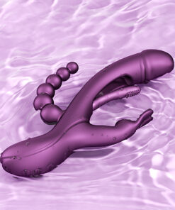 Alternative view of Honey Play Box Trilux Kinky Finger Rabbit Vibrator with Anal Beads Purple