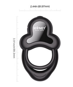 Alternative view of Honey Play Box Anello App-Controlled Vibrating Double Cock Ring with Clitoral Stimulator Black