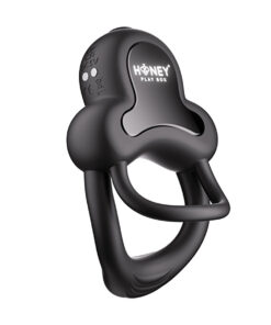 Honey Play Box Anello App-Controlled Vibrating Double Cock Ring with Clitoral Stimulator Black