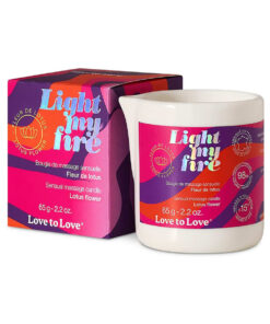 Love to Love Light My Fire Sensual Massage Candle Lotus Flower 2.2 oz.