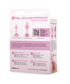 Alternative view of b-Vibe Pink Roses Training Plug Set