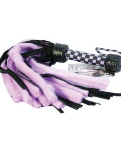 Suede and Fluff MINI Flogger - 18" - Purple/Black
