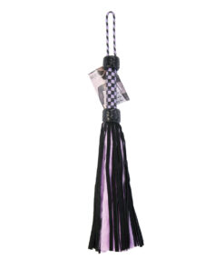 Alternative view of Suede and Fluff MINI Flogger - 18" - Purple/Black