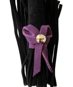 Alternative view of Love Knot Mini Flogger w/ Bow - Black w/Purple Bow